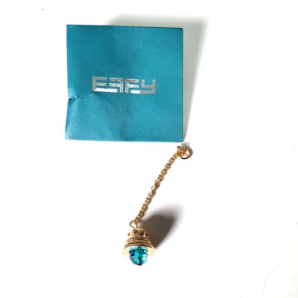 Effy Bell Charm New in Sealed Packet Green Authentic Cruise Souvenir Gold Tone - Picture 1 of 1